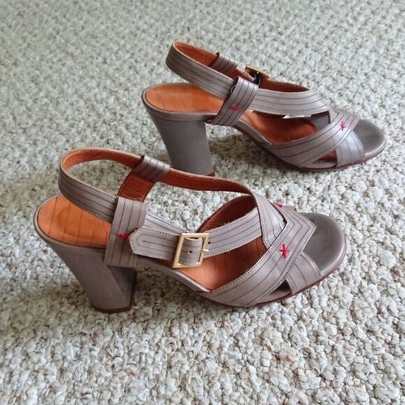 Chie Mihara gray Leather Heeled Sandals Size 37.5 - Picture 2 of 12